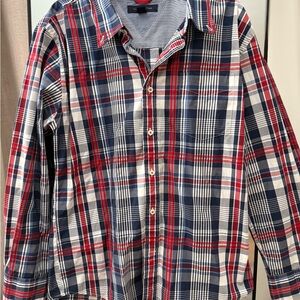 Tommy Hilfiger Men's Checkered Shirt - Navy, Red, and White